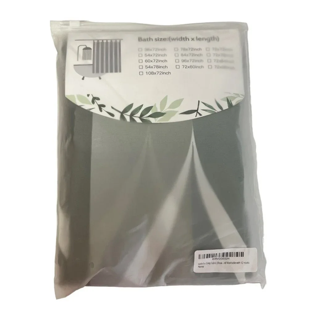 Bathroom Shower Curtain Quick Drying Weigh Gray Geometric 72x72